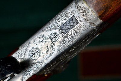 GORGEOUS MERKEL 210E 28GA -- ENGLISH STOCK -- SOLID RIB -- DOUBLE TRIGGER -- FACTORY PLATE -- HIGH CONDITION - Image 13 of 17