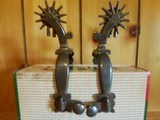 Nice old pair of D.Vogt spurs with a pair of B. Veach straps - 2 of 4
