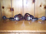 Nice Pair of Old Spurs & Straps with the "Whirling Log" Design - 2 of 5