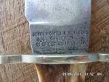JOHN NOWILL & SONS LTD. LATE 1800'S STAG BOWIE KNIFE SHEFIELD ENGLAND. RARE! - 3 of 7
