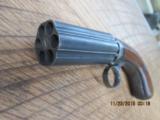 J.R.COOPER ENGLISH DOUBLE ACTION 38 CAP & BALL PEPPERBOX UNDERHAMMER REVOLVER POSSIBLE UNFIRED CONDITION. - 7 of 8