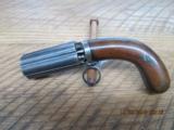 J.R.COOPER ENGLISH DOUBLE ACTION 38 CAP & BALL PEPPERBOX UNDERHAMMER REVOLVER POSSIBLE UNFIRED CONDITION. - 1 of 8