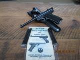 RUGER MK 1 STANDARD 22 L.R. SEMI-AUTO PISTOL (1976 MADE IN 200TH YEAR OF AMERICAN LIBERTY) 99.5% AS NEW W / 3 MAGS AND ORIG.MANUEL. - 1 of 9