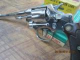 SMITH & WESSON 32 HAND EJECTOR THIRD MODEL (MFG.1940) 32 S&W LONG CAL. BEAUTIFUL RARE NICKEL FINISH.95% PLUS - 3 of 13