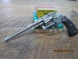 SMITH & WESSON 32 HAND EJECTOR THIRD MODEL (MFG.1940) 32 S&W LONG CAL. BEAUTIFUL RARE NICKEL FINISH.95% PLUS - 1 of 13