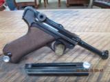LUGER PO8 1940 CODE 42 ,9MM WWII PISTOL ALL MATCHING NUMBERS WITH 2 MATCHING MAGS AND REPO HOLSTER, 90% ORIGINAL CONDITIOIN - 9 of 14