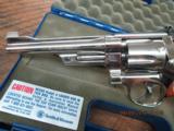 SMITH & WESSON MODEL 27-2 NICKEL 357 MAGNUM REVOLVER (MFG. 1979) PINNED AND RECESSED ALL 99.5% ORIGINAL CONDITION.NON ORIG.BOX - 2 of 15