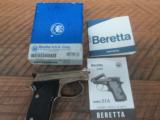 BERETTA 21A .22LR BOBCAT NICKEL LIKE NEW IN BOX - 1 of 4