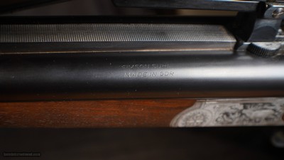Simson Suhl Drilling- 6.5x57r x 12 Gauge with .22 Hornet Full Length Insert - Image 24 of 24