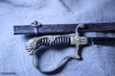 WWII German Officer’s Lion Head Sword by Clemen & Jung Solingen