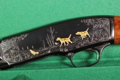 Winchester 42 Custom Fully Engraved with Bold Scroll and Gold Inlays by V Graham - .410 - Image 4 of 17
