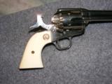 Colt Single Action Army 3rd Generation, Nickel, Ivory Grips - 7 of 11