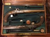 H.W. Mortimer London Flintlock Conversion Dueling Pistols - 1 of 10