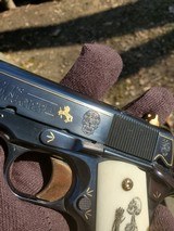 Custom Hand Engraved Colt 1911 38 Super Day Of The Dead Theme Mexican Gold and Platinum inlays Scrimshawed Custom Grips WOW - 5 of 15