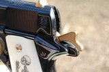 Custom Hand Engraved Colt 1911 38 Super Day Of The Dead Theme Mexican Gold and Platinum inlays Scrimshawed Custom Grips WOW - 3 of 15