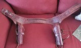 Floral carved Single Action COLT Style SSA Double Revolver Holster rig for sale 44 45 - 3 of 11