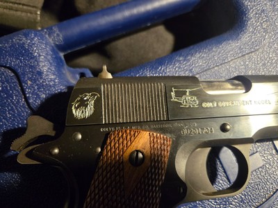 Colt 1911 Custom Hand Engraved Vietnam Helicopter Commemorative Pistol - Image 5 of 11