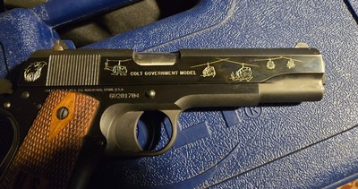 Colt 1911 Custom Hand Engraved Vietnam Helicopter Commemorative Pistol - Image 4 of 11