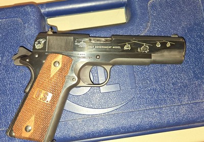 Colt 1911 Custom Hand Engraved Vietnam Helicopter Commemorative Pistol - Image 2 of 11