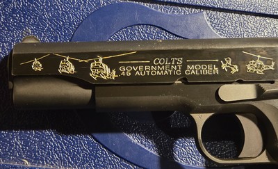 Colt 1911 Custom Hand Engraved Vietnam Helicopter Commemorative Pistol - Image 9 of 11