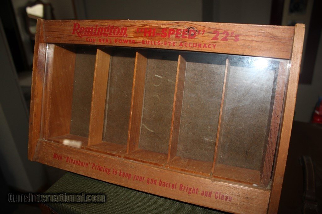 the small size 9" x 9" Remington or Peters merchandisers 22 ammo display case 