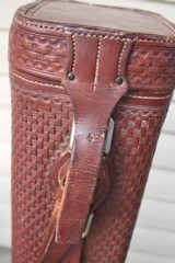 H.H Heiser Fully Tooled Leather Shotgun Case - NICE! - 1 of 19