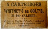 Genuine original Civil War-era combustible .31 cal. cartridge pack - Colt Model 1849 or Whitney revolvers - 1 of 2