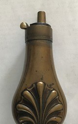 Small antique mid-1800s Colt or Remington brass powder flask