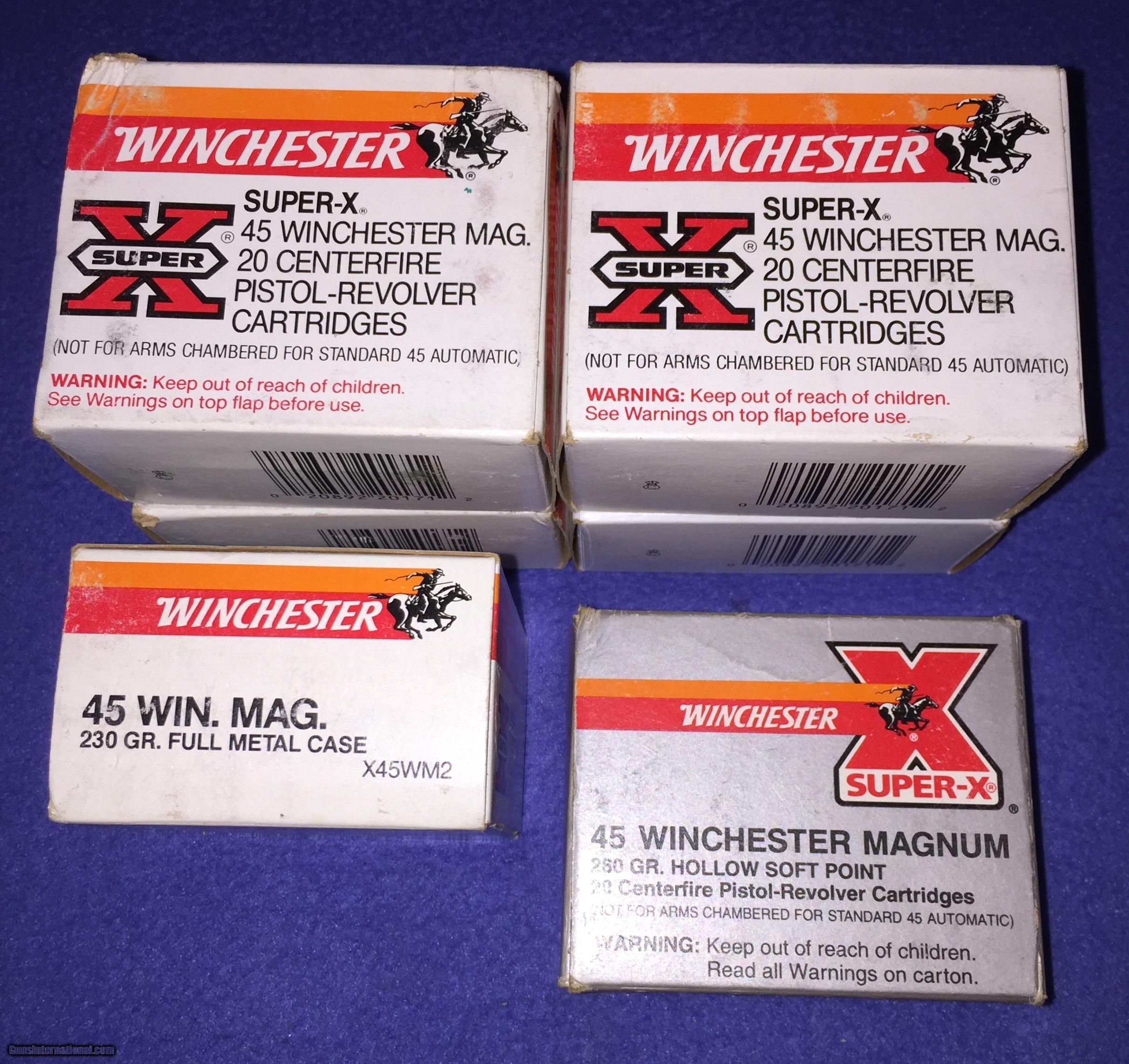 Super-X 45 Winchester Mag. & 45 Winchester Mag. 260 Gr. Hollow Soft ...