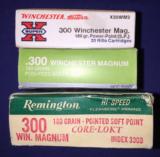 .300 Winchester Mag. 180 Gr. SP Winchester Western, Hansen Cartridge Company, & Remington 20 Rifle Cartridges - 1 of 1
