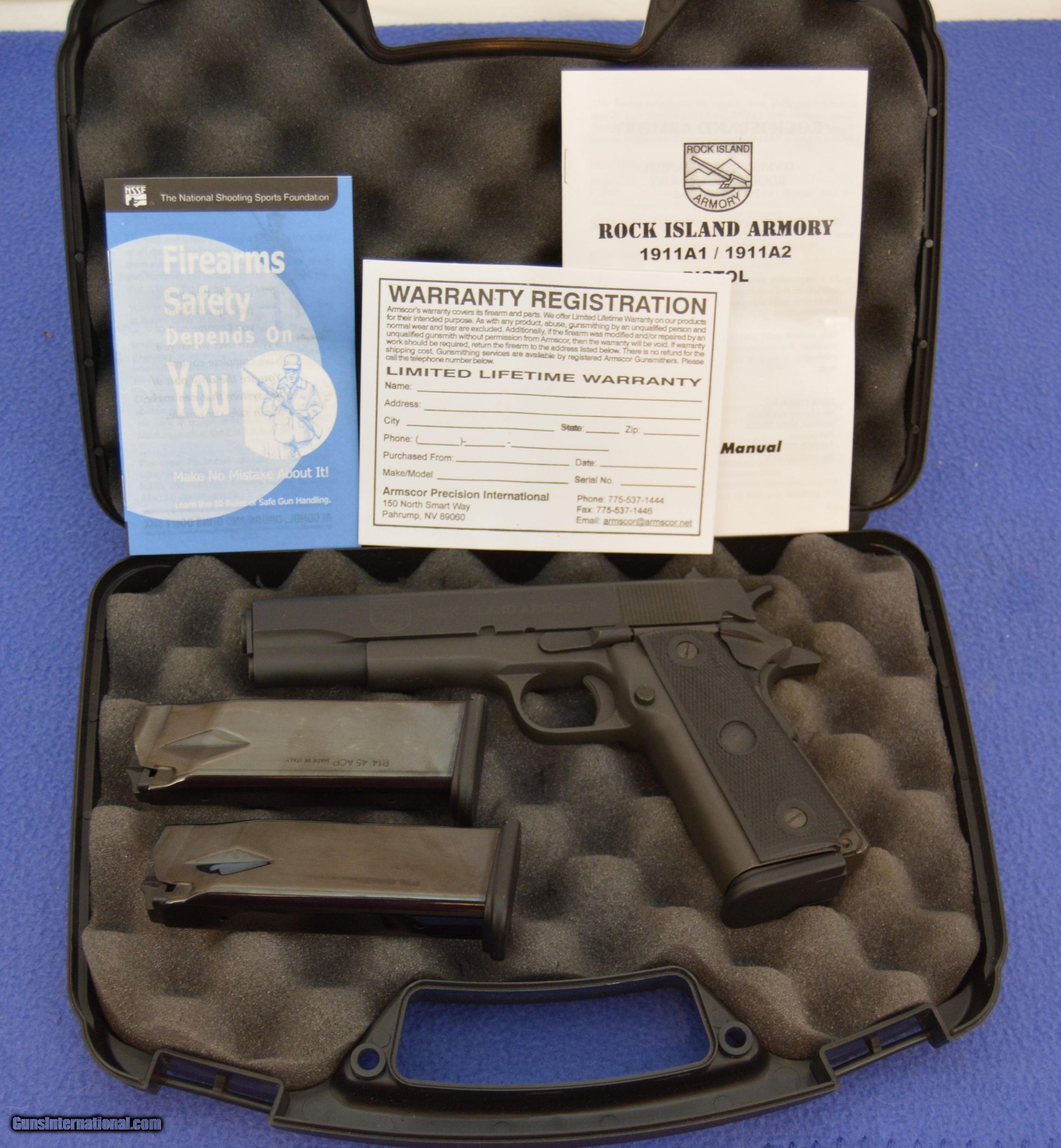 Rock Island Armory M1911 A2 Fs 45 Acp Hi Cap 3371