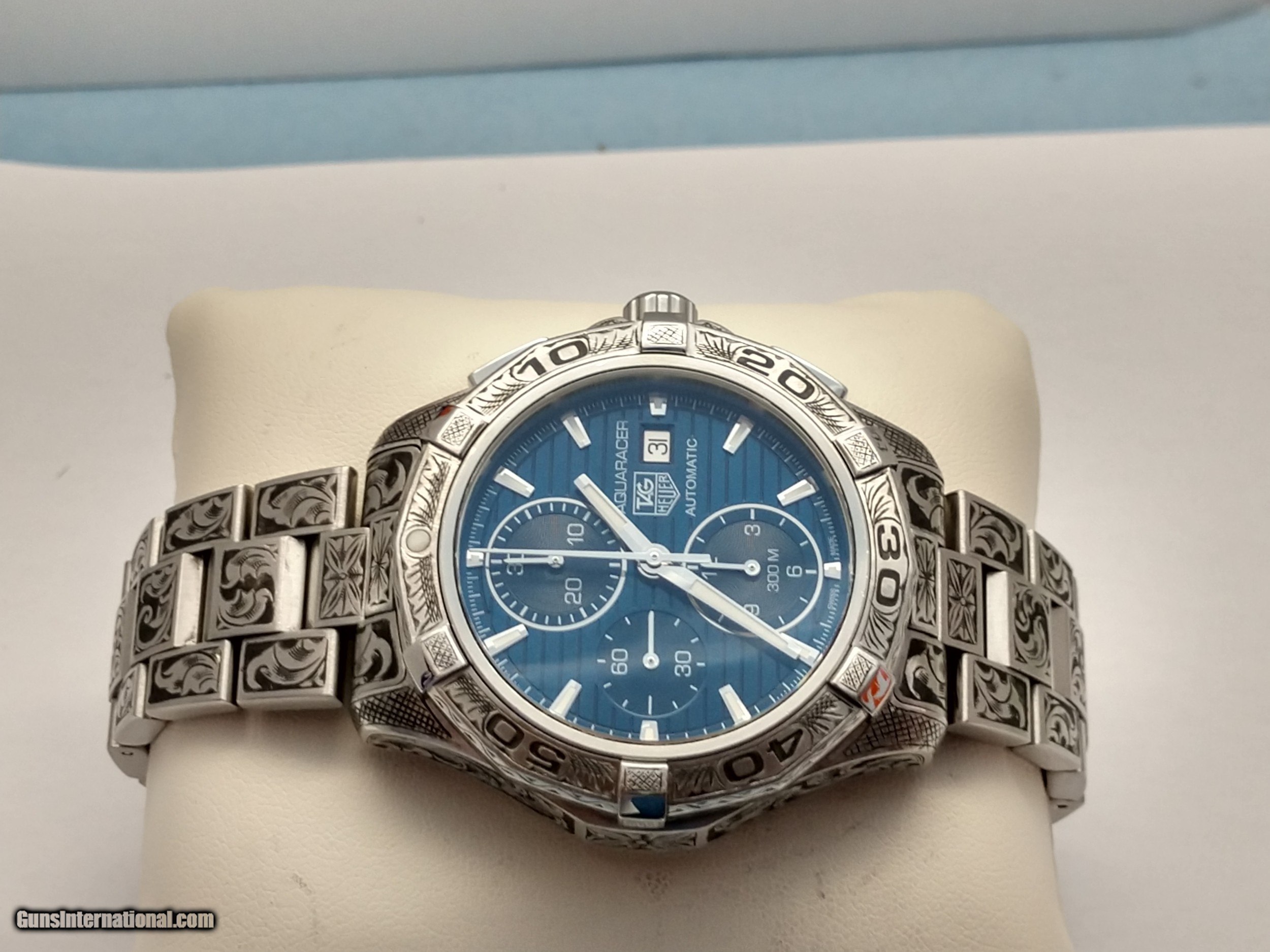 Texas Engraved Tag Heuer Aquaracer Watch engraver David Wade Harris