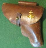 Original WWII Japanese officer's private purchase leather flap holster - 1 of 5