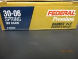 Federal PREMIUM
30.06 SPRINFIELD
WITH BARNES X BULLET
IN STOCK 31MARCH13 - 3 of 4