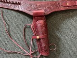 Leather Tooled Western Belt and Holster - 7 of 11