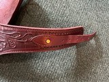 Leather Tooled Western Belt and Holster - 6 of 11
