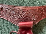 Leather Tooled Western Belt and Holster - 8 of 11