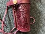 Leather Tooled Western Belt and Holster - 10 of 11