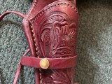 Leather Tooled Western Belt and Holster - 9 of 11