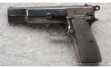Browning Hi-Power 9MM, 13 Round Mag, Fixed Sights, Black Refinish, Wood Grips. - 2 of 3