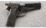 Browning Hi-Power 9MM, 13 Round Mag, Fixed Sights, Black Refinish, Black Grips. - 1 of 3