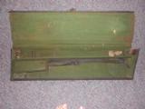 BLACK CANVAS TRUNK SPORTING GUN CASE MARKED E. FLOWER ON LID - 1 of 1