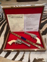 Pair of second generation Colt SAA nickel 1960 and 1965 357 mag. - 14 of 15