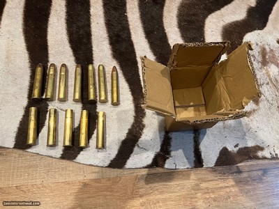 577 Nitro express
seven loaded rounds and five unloaded