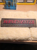 Winchester Cartridge Guns Cast Iron Sign - 1 of 2