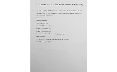 Colt ~ US Army M1911A1 National Match ~ .45 Auto - Image 14 of 14