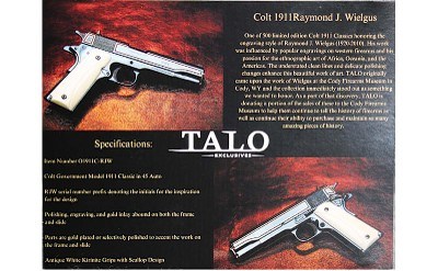 Colt ~ 1911 "Raymound J Wielgus" Limited ~ .45 Auto - Image 5 of 5