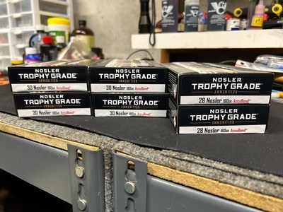 Nosler Trophy Grade 30 Nosler and 28 Nosler factory ammo for sale - Image 1 of 2