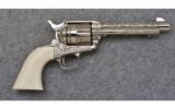 Colt SAA, .45 Colt, Engraved/Nickel/Ivory Grips - 1 of 7