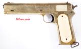 Colt 1902 Long Slide Automatic (King Farouk's Pornographic Gun) Cal. .38 automatic rimless, Ser.
373XX. - 1 of 6